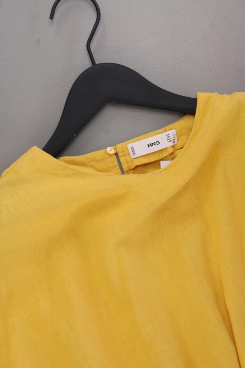 Mango Leinenbluse Gr. L Kurzarm gelb