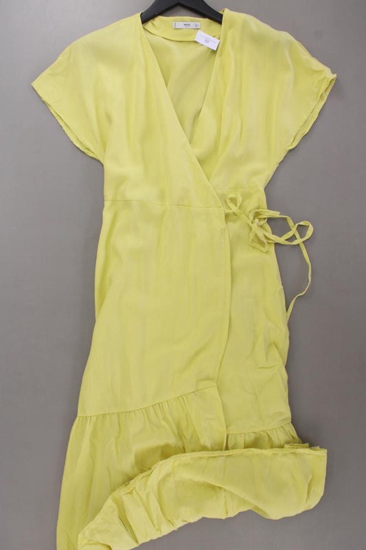 Mango Wickelkleid Gr. L Kurzarm gelb aus Lyocell