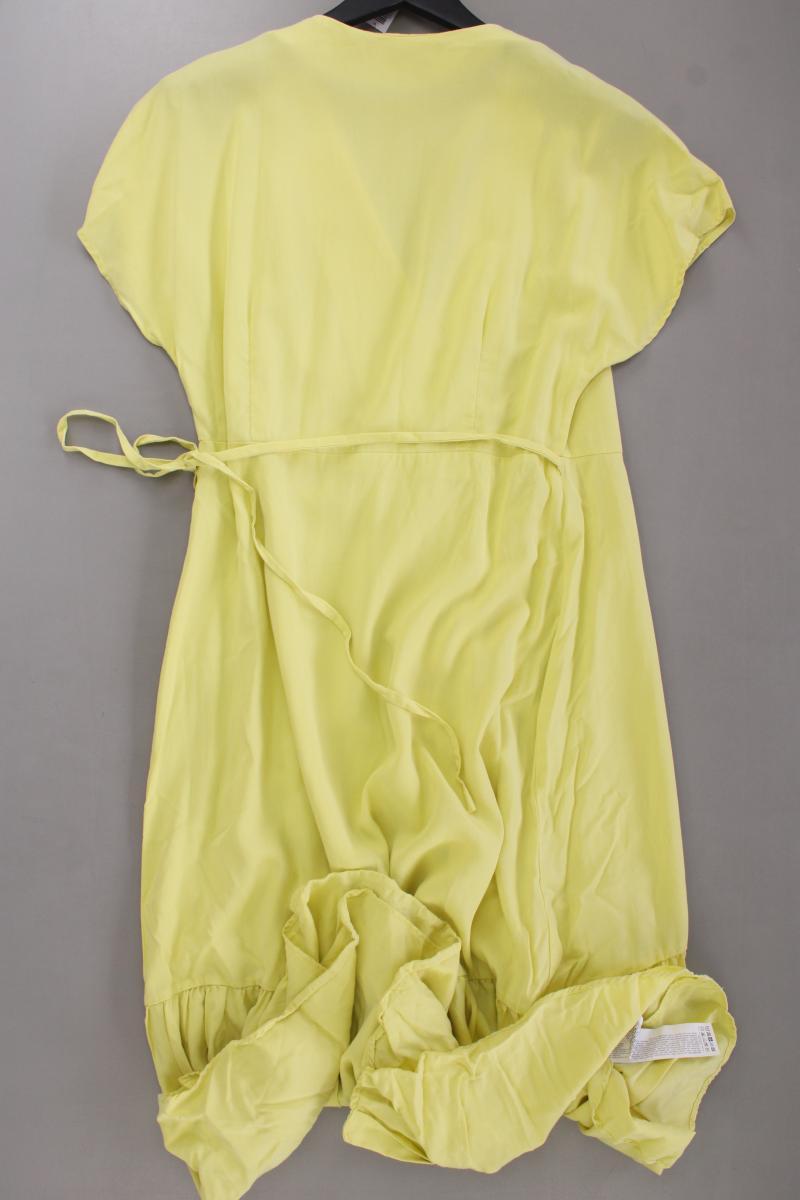 Mango Wickelkleid Gr. L Kurzarm gelb aus Lyocell