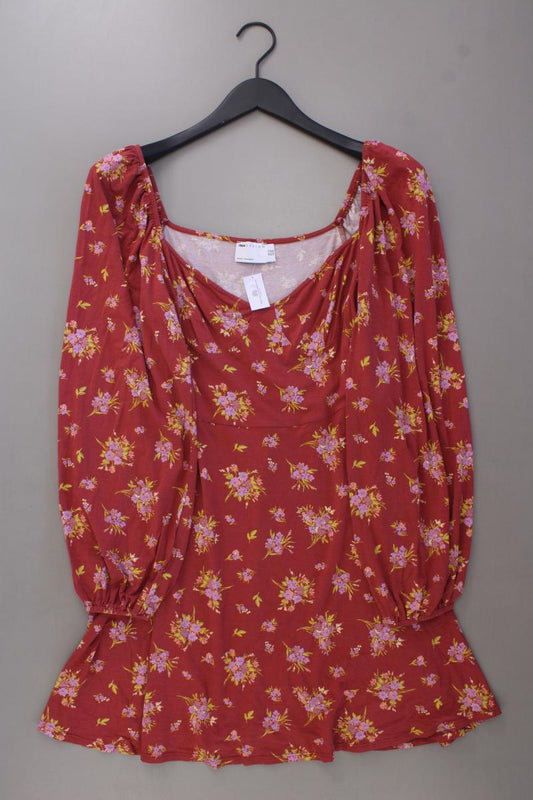 Asos Jerseykleid Gr. 40 mit Blumenmuster Langarm mit Carmen-Ausschnitt rosa