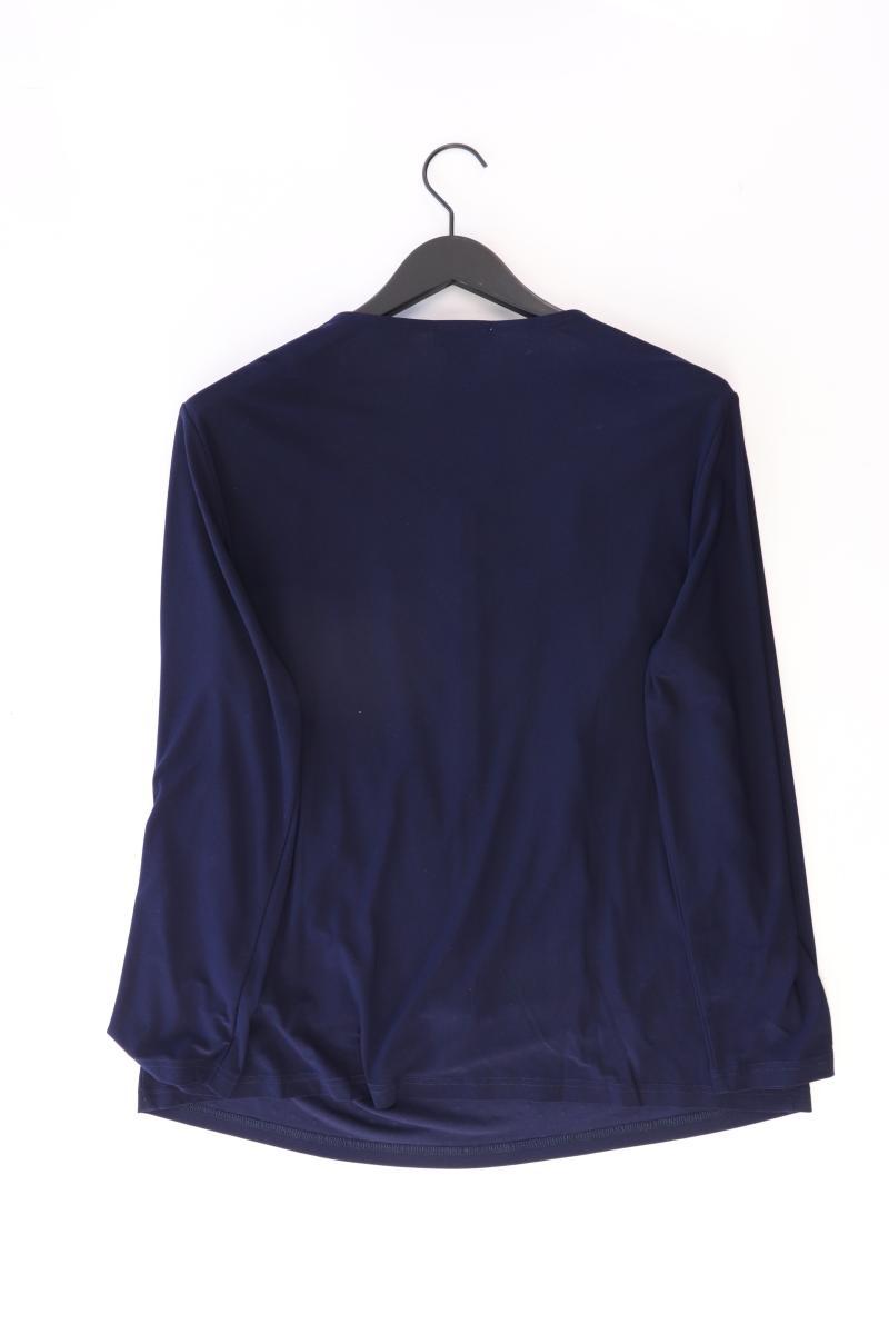 Mona Langarmbluse Gr. 48 mit Glitzer blau aus Polyester