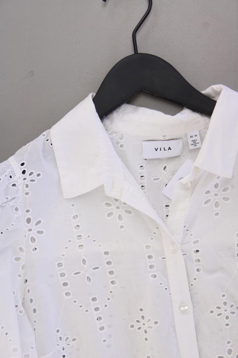 Vila Classic Bluse Gr. 38 3/4 Ärmel weiß aus Baumwolle
