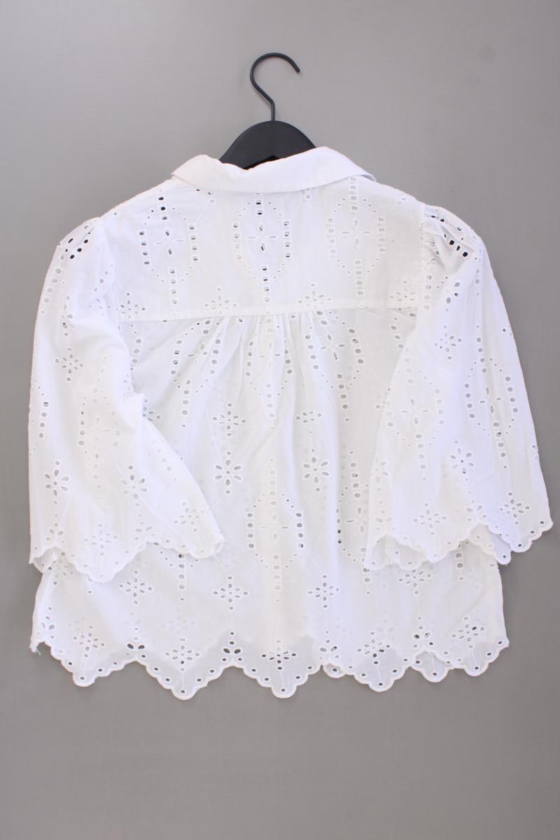 Vila Classic Bluse Gr. 38 3/4 Ärmel weiß aus Baumwolle