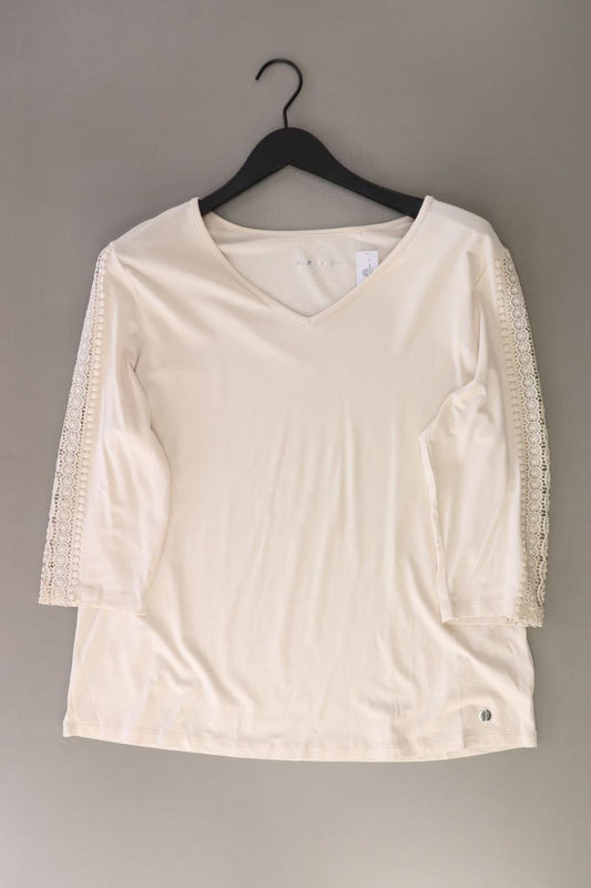 Pfeffinger Shirt mit V-Ausschnitt Gr. 46 3/4 Ärmel creme aus Viskose