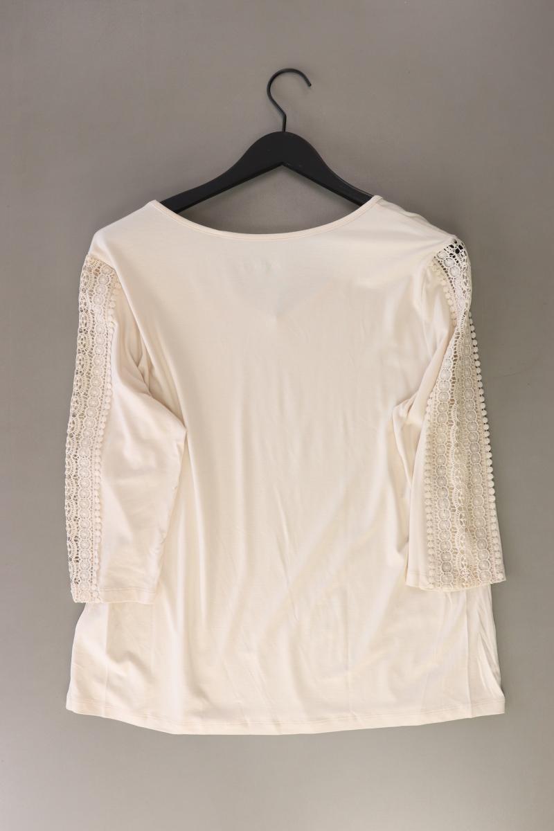 Pfeffinger Shirt mit V-Ausschnitt Gr. 46 3/4 Ärmel creme aus Viskose