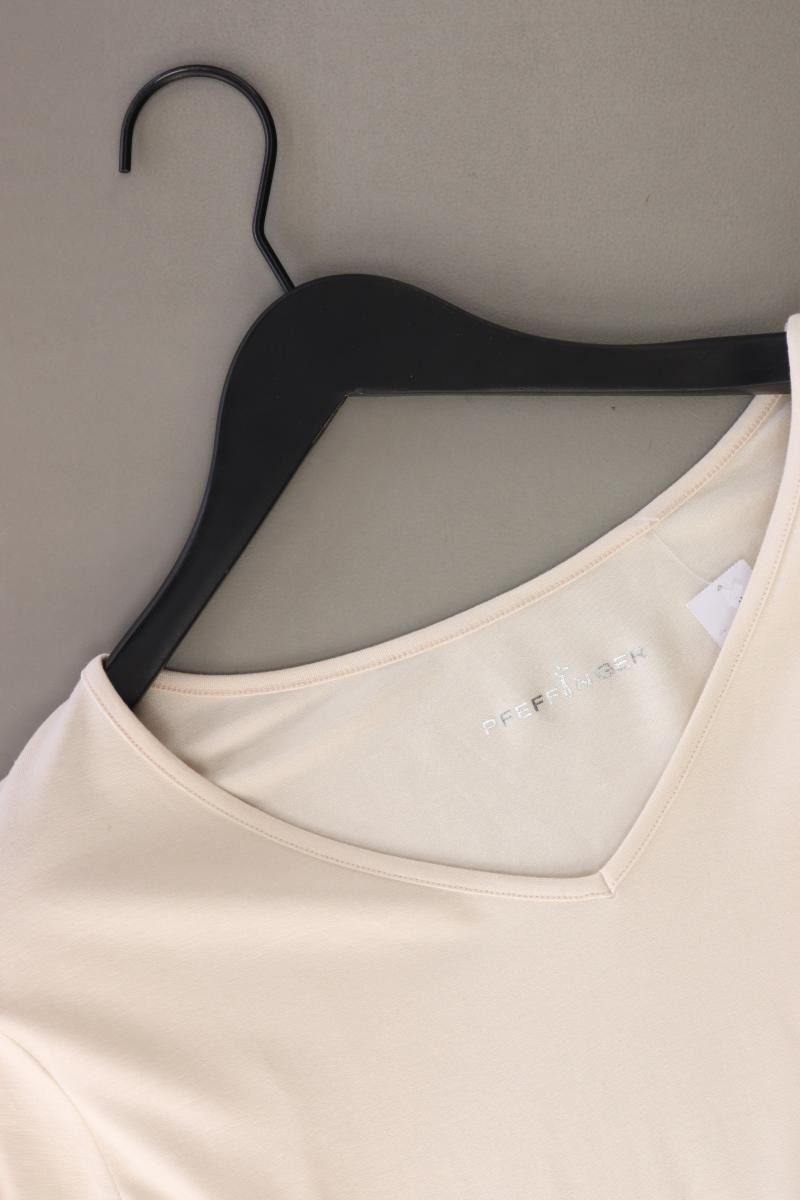 Pfeffinger Shirt mit V-Ausschnitt Gr. 46 3/4 Ärmel creme aus Viskose
