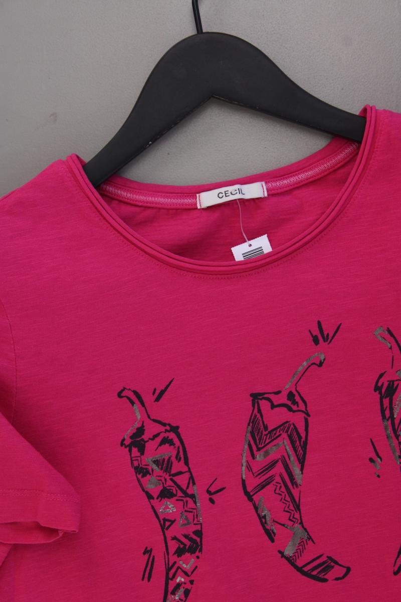 Cecil Printshirt Gr. 38 Kurzarm pink