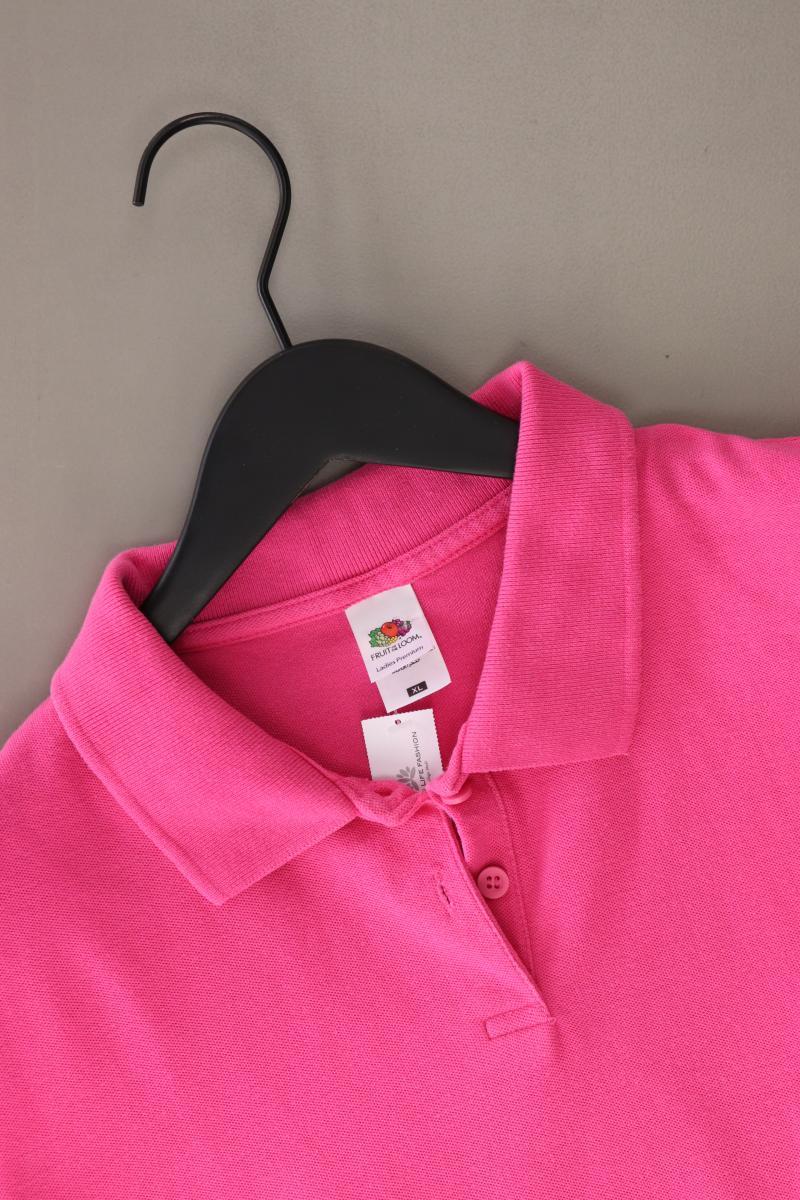 Fruit of the Loom Poloshirt Gr. XL Kurzarm pink aus Baumwolle