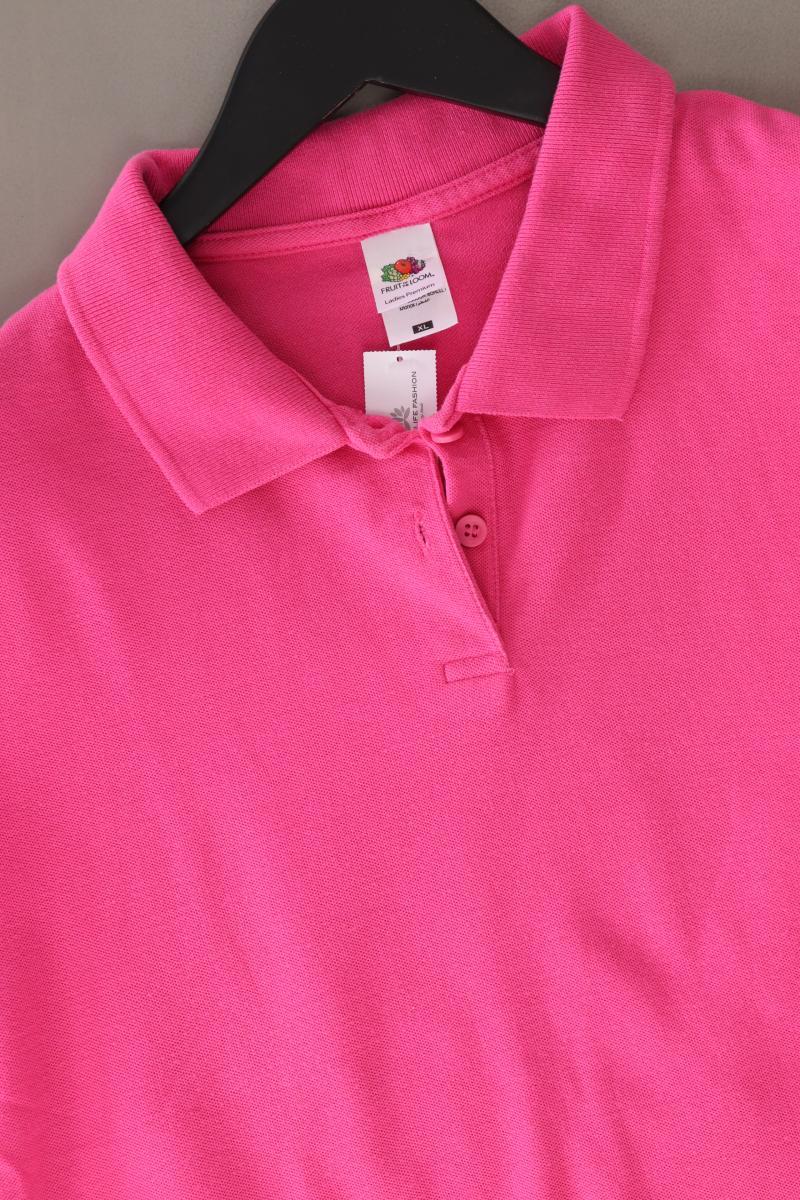 Fruit of the Loom Poloshirt Gr. XL Kurzarm pink aus Baumwolle