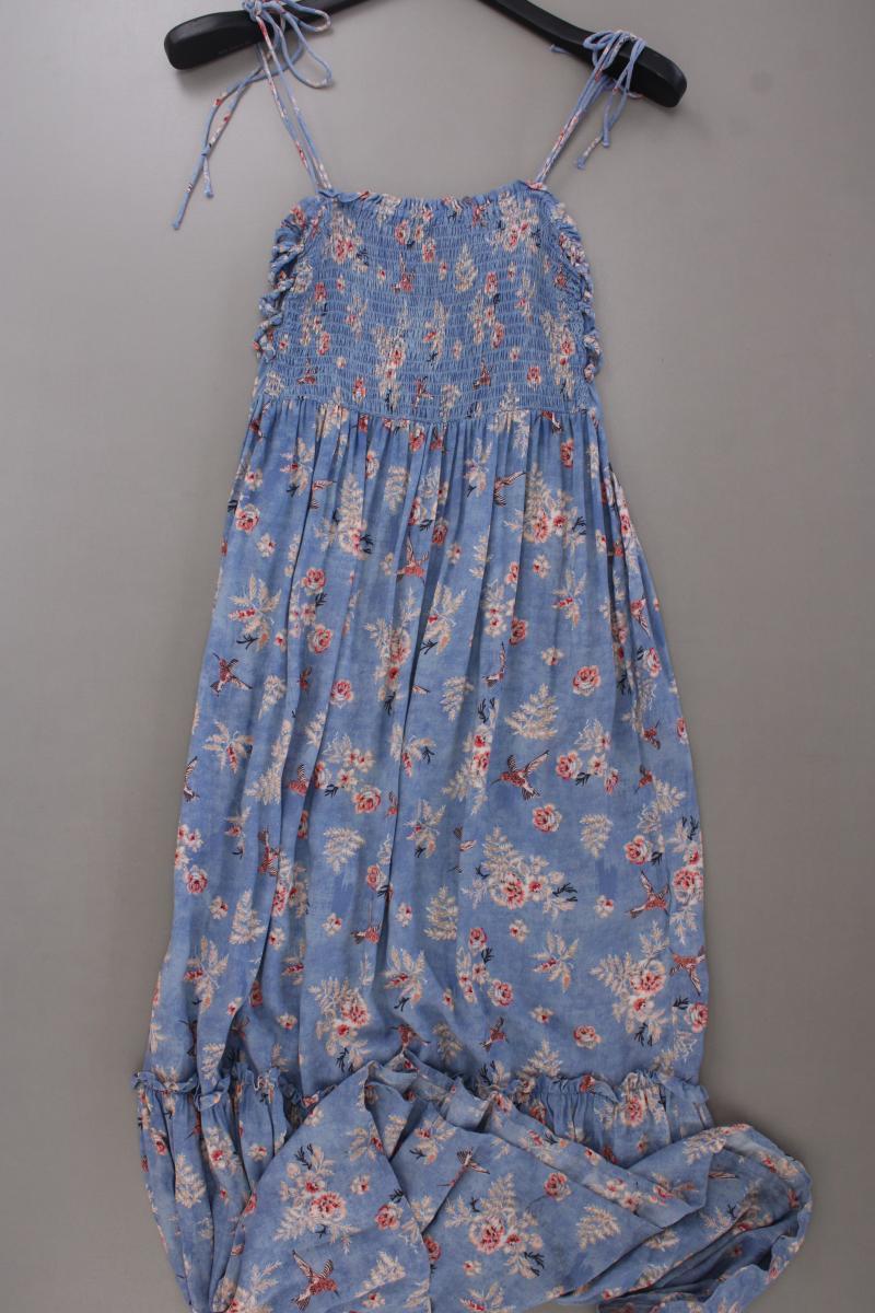 edc by Esprit Stretchkleid Gr. 36 mit Blumenmuster Träger blau aus Modal