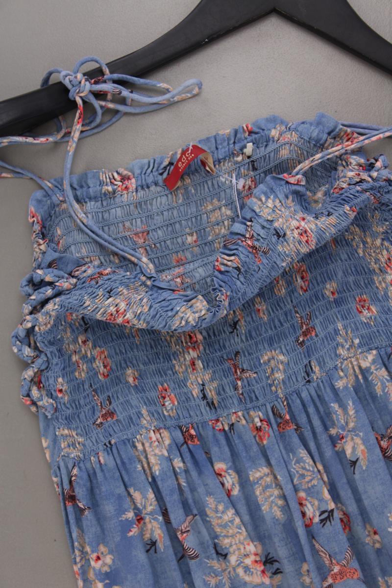 edc by Esprit Stretchkleid Gr. 36 mit Blumenmuster Träger blau aus Modal