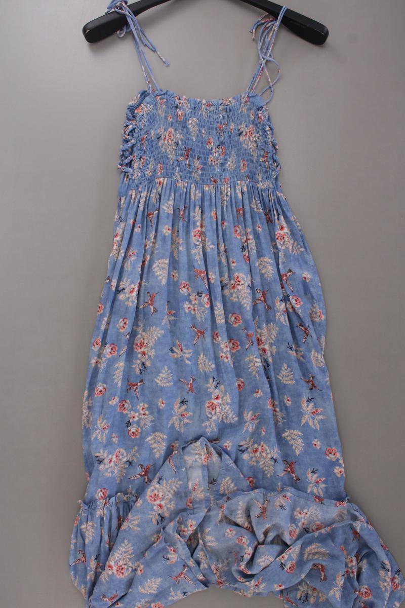 edc by Esprit Stretchkleid Gr. 36 mit Blumenmuster Träger blau aus Modal