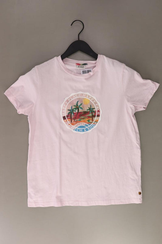 Scotch & Soda Printshirt Gr. M Kurzarm rosa aus Baumwolle