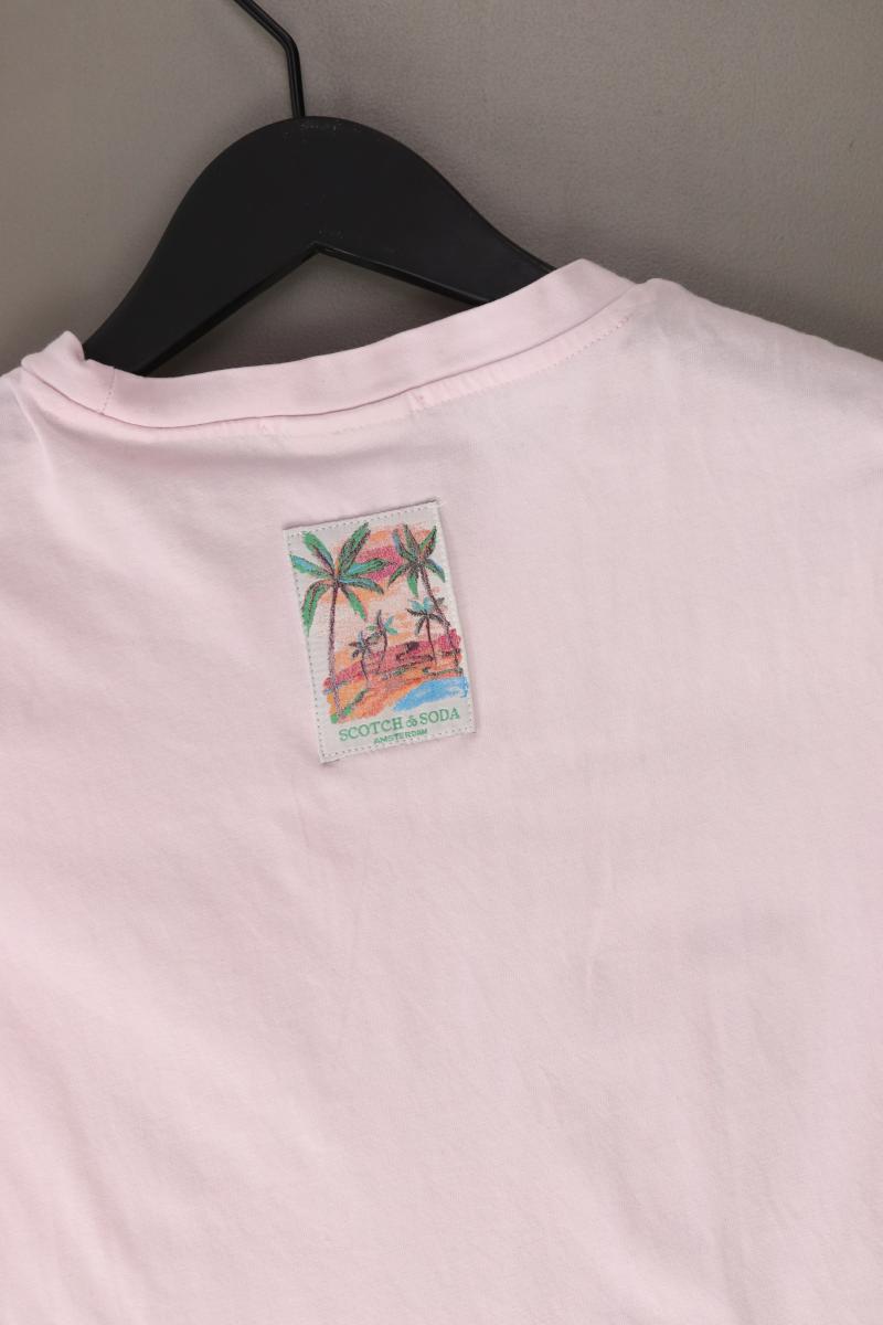 Scotch & Soda Printshirt Gr. M Kurzarm rosa aus Baumwolle