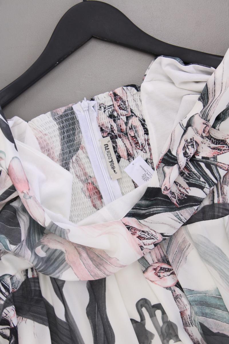 Ketu Sommerkleid Gr. L mit Blumenmuster Träger mehrfarbig aus Viskose