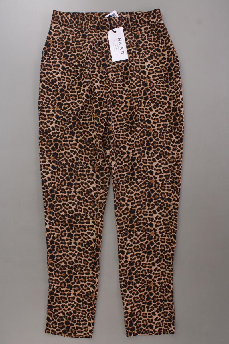 NA-KD Stoffhose Gr. 36 mit Tierdruck neu mit Etikett braun aus Polyester