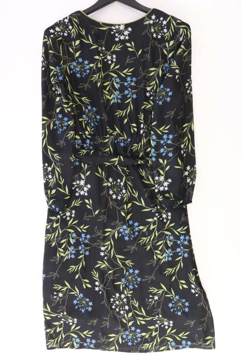 More&More Langarmkleid Gr. 38 mit Blumenmuster neuwertig schwarz aus Polyester