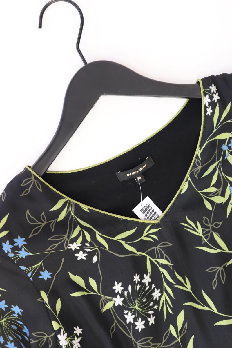 More&More Langarmkleid Gr. 38 mit Blumenmuster neuwertig schwarz aus Polyester