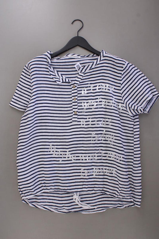 New Collection Leinenbluse Gr. XL gestreift neuwertig Kurzarm blau