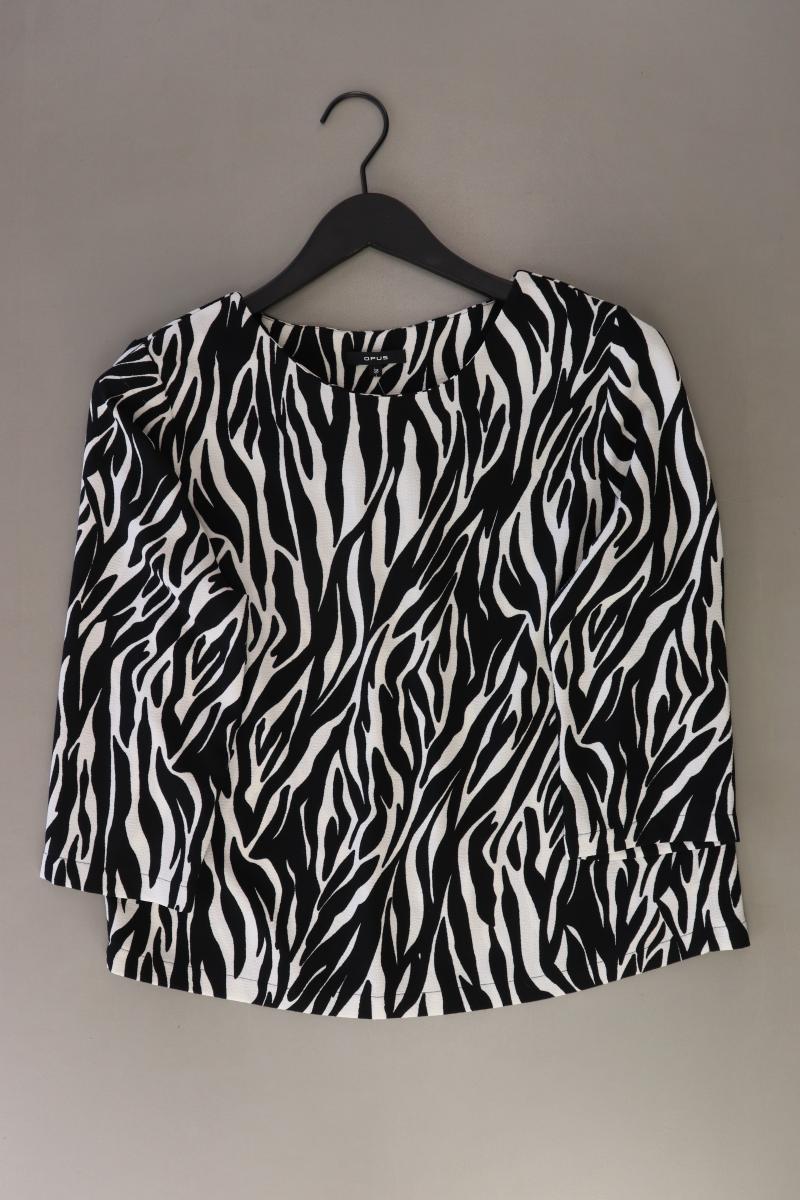 Opus Bluse "Falesha Zebra" Gr. 38 3/4 Ärmel schwarz aus Polyester