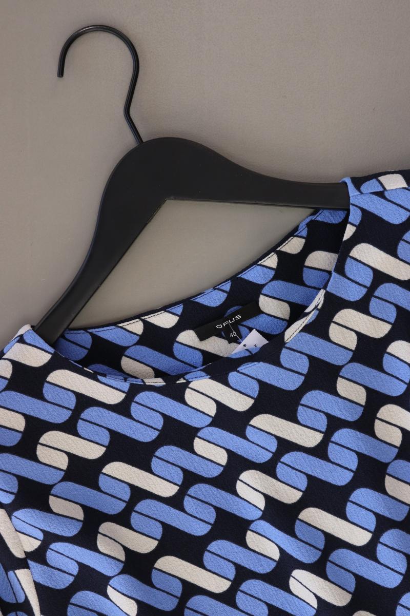 Opus Bluse "Fenjo" Gr. 40 geometrisches Muster neuwertig 3/4 Ärmel blau