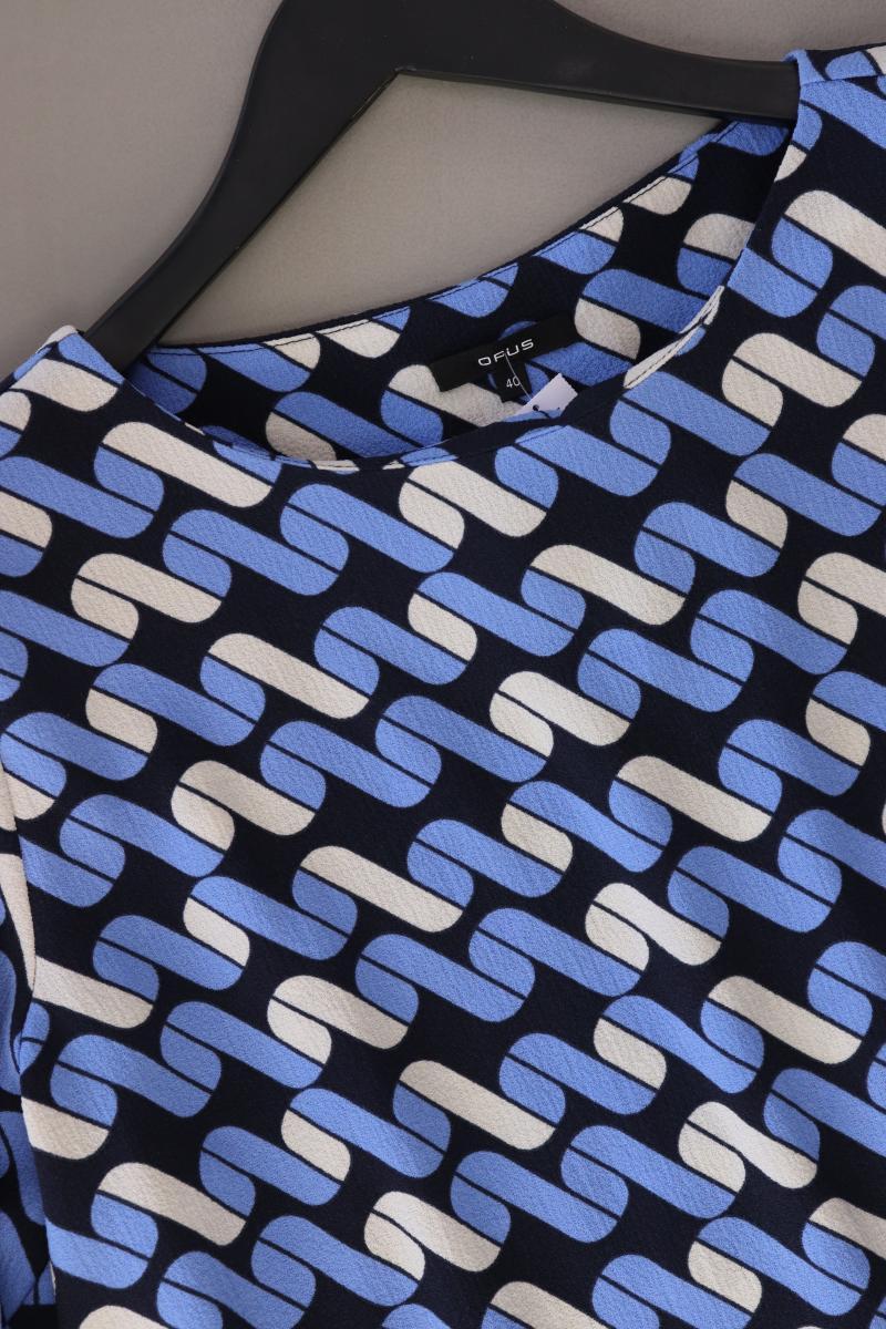 Opus Bluse "Fenjo" Gr. 40 geometrisches Muster neuwertig 3/4 Ärmel blau