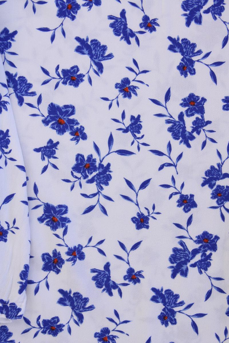 s.Oliver Classic Bluse Gr. 38 mit Blumenmuster 3/4 Ärmel blau aus Viskose