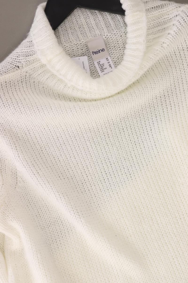 Heine Grobstrickpullover Gr. 40 weiß aus Polyester