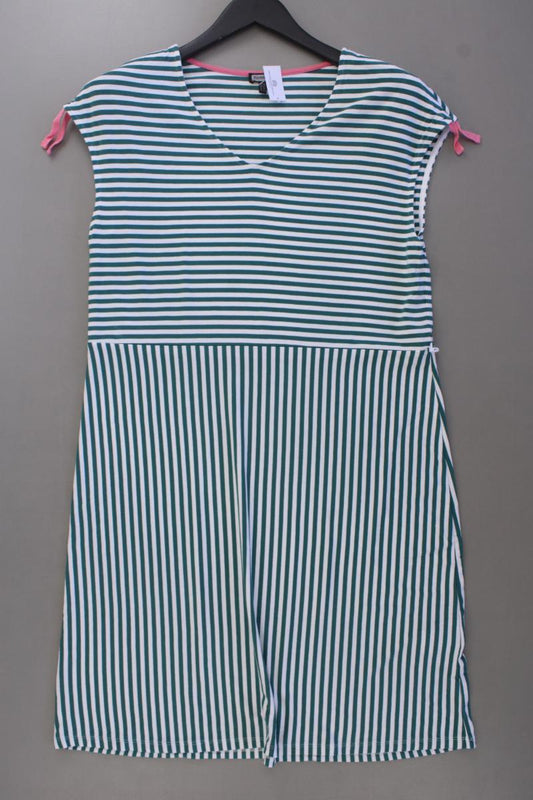 Kenny S. Jerseykleid Gr. 40 gestreift Kurzarm grün aus Viskose