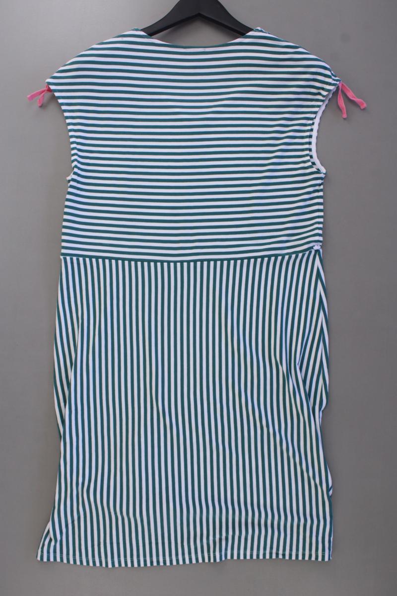 Kenny S. Jerseykleid Gr. 40 gestreift Kurzarm grün aus Viskose