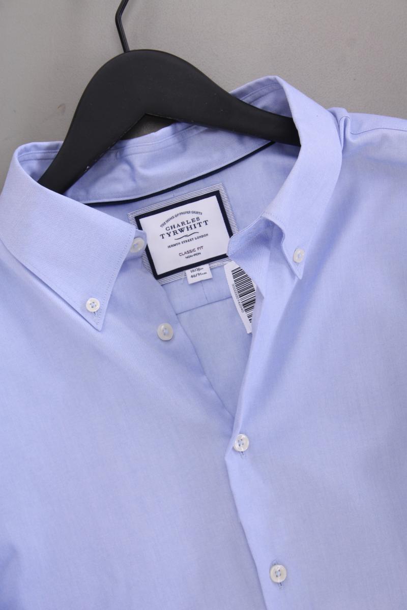 CHARLES TYRWHITT Langarmhemd für Herren Gr. Hemdgröße 46 blau aus Baumwolle