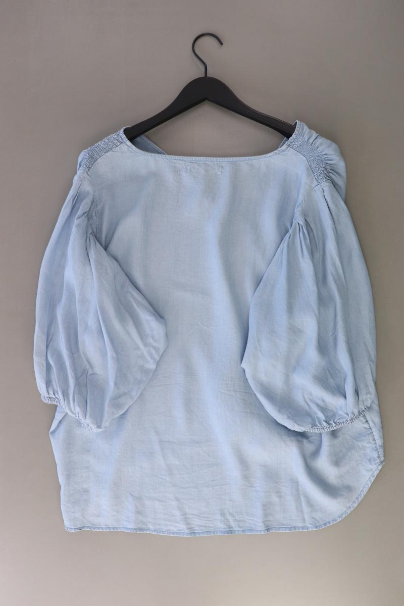 Violeta by Mango Regular Bluse Gr. XXXL 3/4 Ärmel blau aus TENCEL