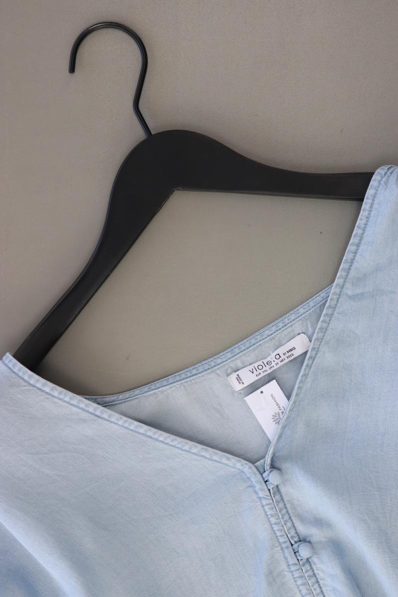 Violeta by Mango Regular Bluse Gr. XXXL 3/4 Ärmel blau aus TENCEL