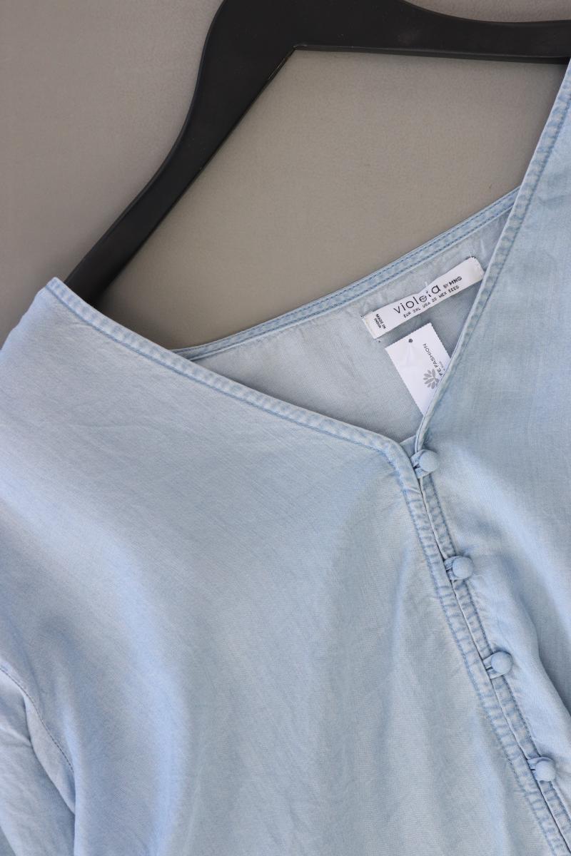 Violeta by Mango Regular Bluse Gr. XXXL 3/4 Ärmel blau aus TENCEL