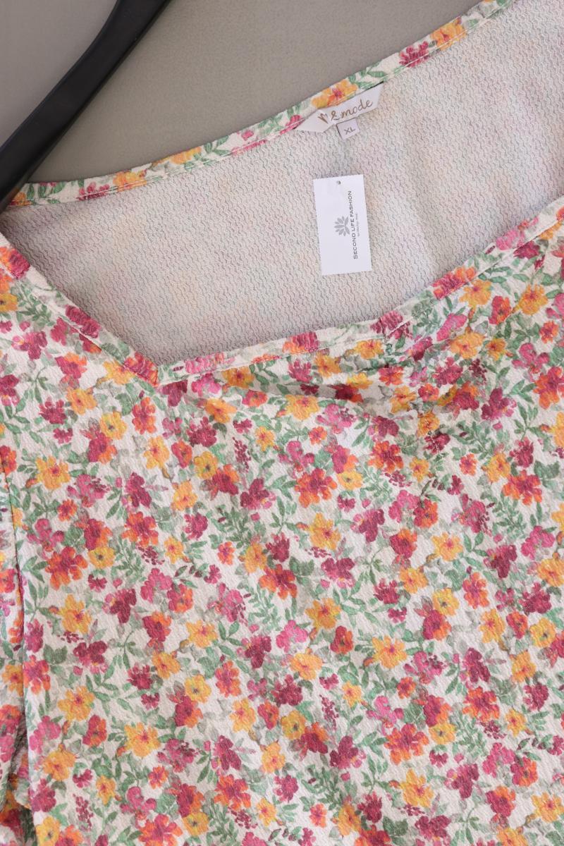 M&S Kurzarmbluse Gr. XL mit Blumenmuster mehrfarbig aus Polyester