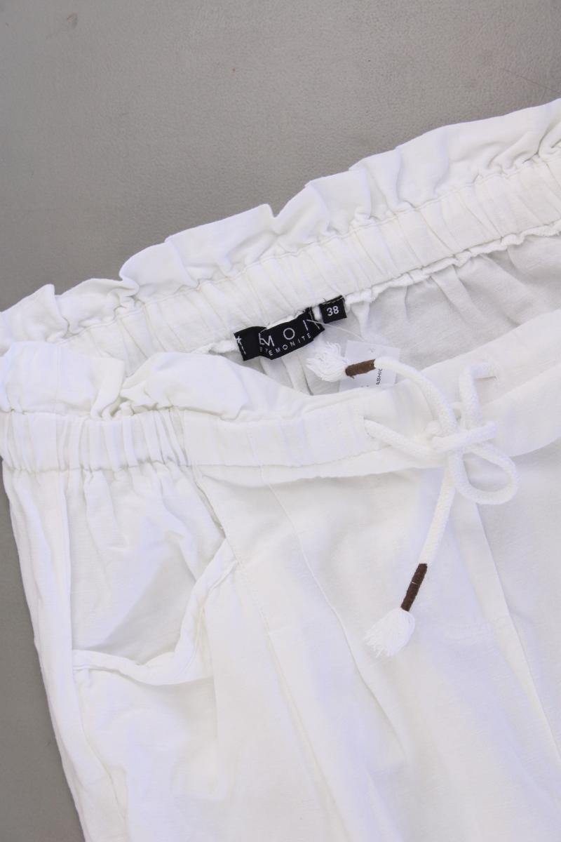 EMOI Hose mit Leinen Gr. 38 weiß aus Viskose