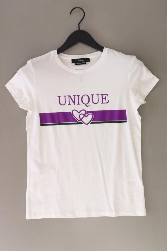 Hallhuber Printshirt Gr. S Kurzarm weiß aus Baumwolle