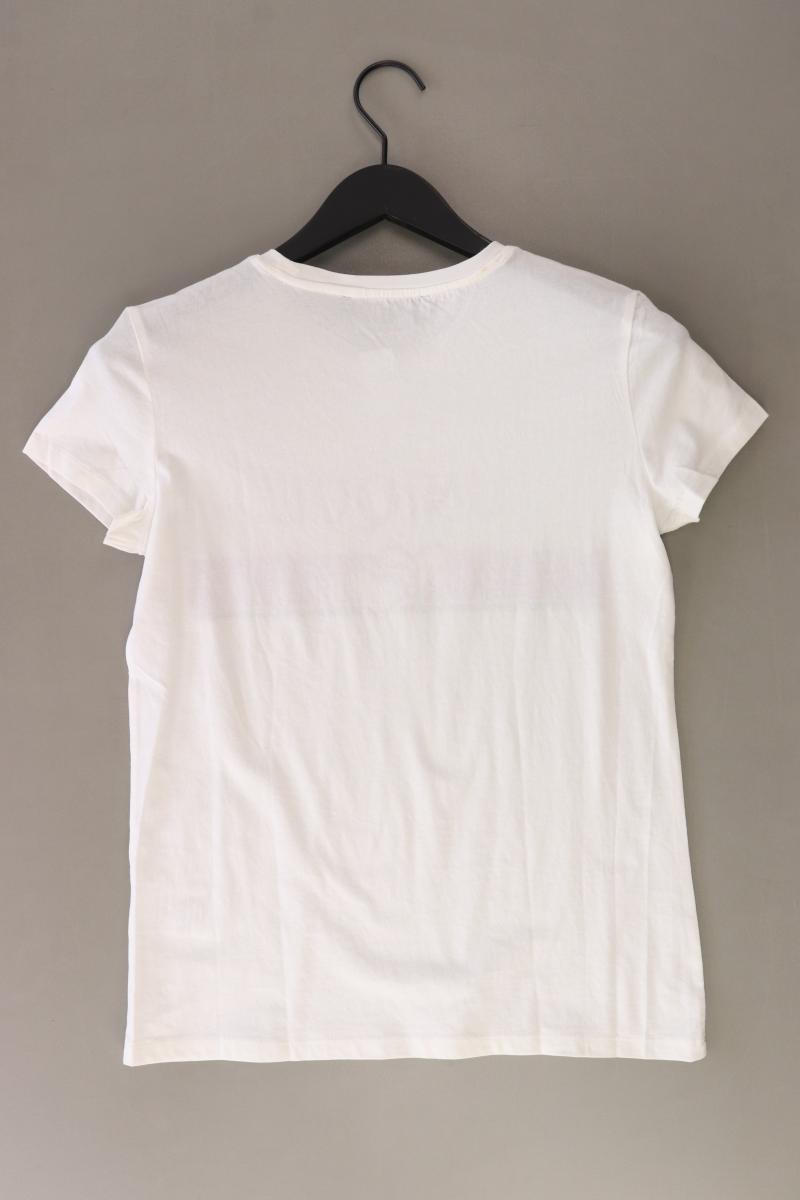 Hallhuber Printshirt Gr. S Kurzarm weiß aus Baumwolle