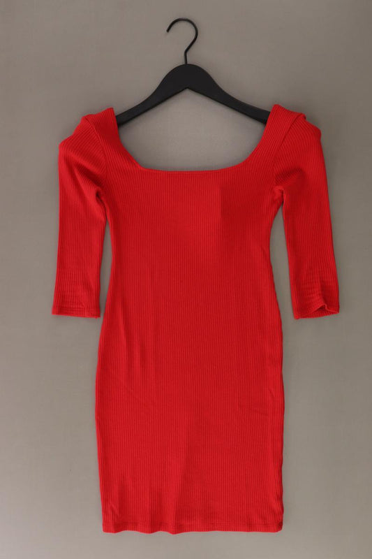 Pull&Bear Schlauchkleid Gr. M 3/4 Ärmel rot aus Baumwolle