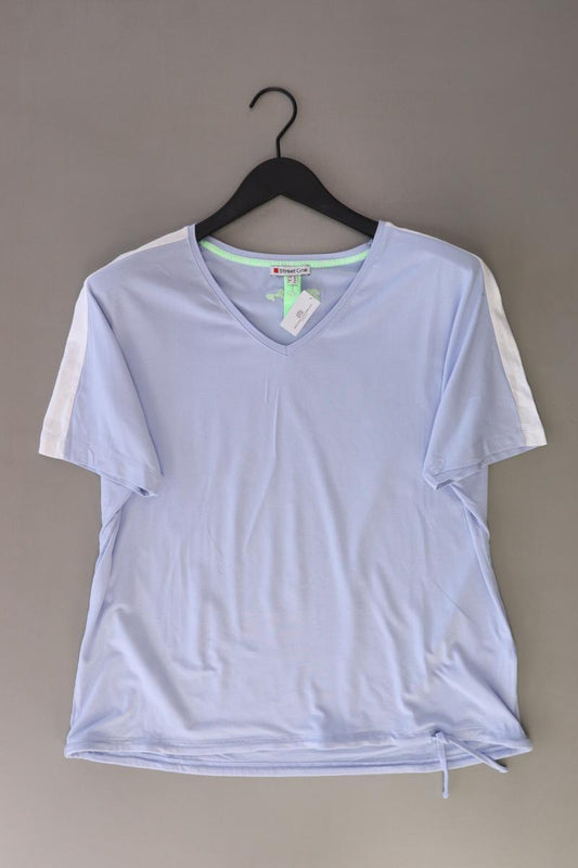 Street One Shirt mit V-Ausschnitt Gr. 42 Kurzarm blau aus Viskose