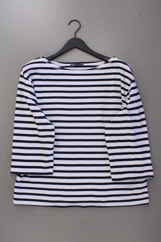 Zara Ringelshirt Gr. XL gestreift 3/4 Ärmel blau aus Baumwolle