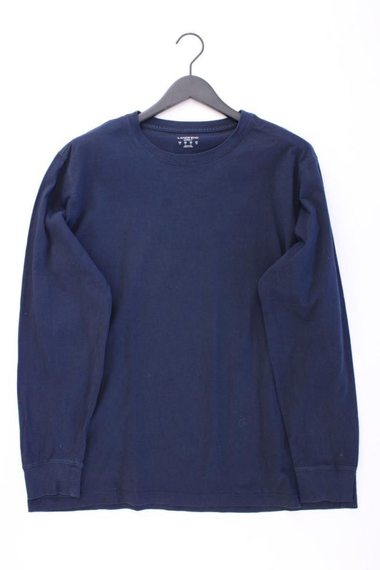 Lands' End Longsleeve-Shirt für Herren Gr. XL Langarm blau aus Baumwolle