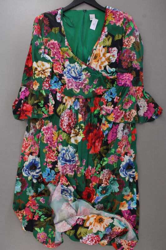 Heine Maxikleid Gr. Kurzgröße 22 mit Blumenmuster neuwertig 3/4 Ärmel mehrfarbig