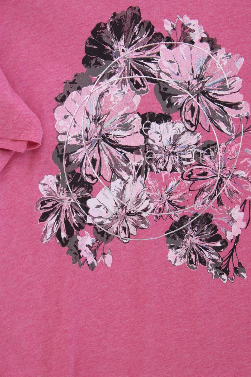 Gerry Weber Printshirt Gr. 46 neuwertig Kurzarm rosa aus Baumwolle