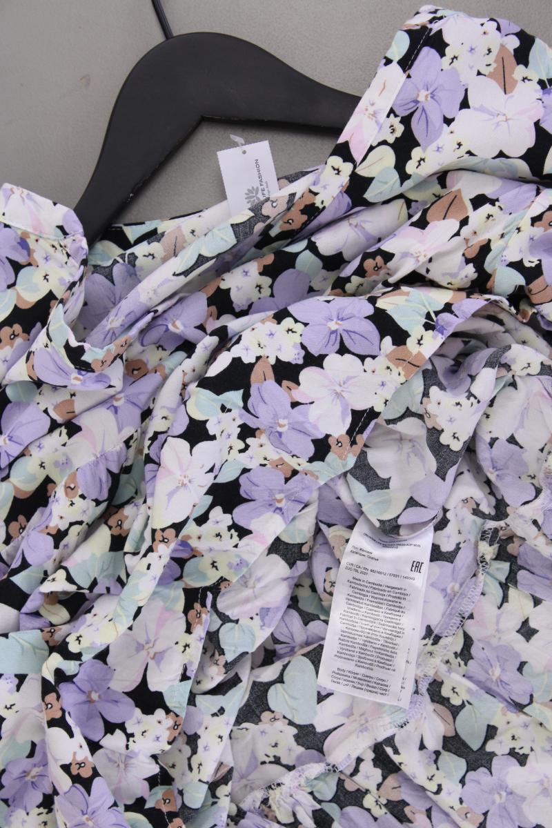 Only Sommerkleid Gr. XL mit Blumenmuster Kurzarm lila aus Viskose