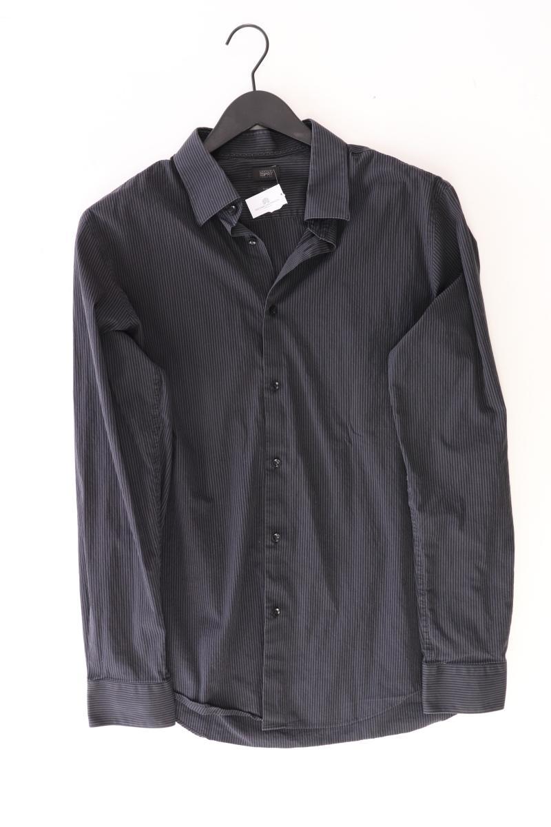 Esprit Collection Langarmhemd für Herren Gr. Hemdgröße 43/44 gestreift schwarz