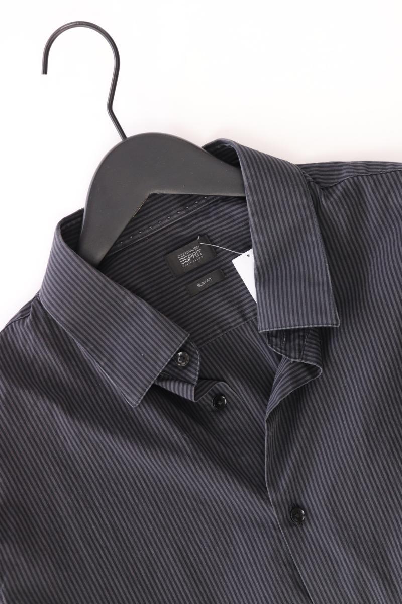 Esprit Collection Langarmhemd für Herren Gr. Hemdgröße 43/44 gestreift schwarz