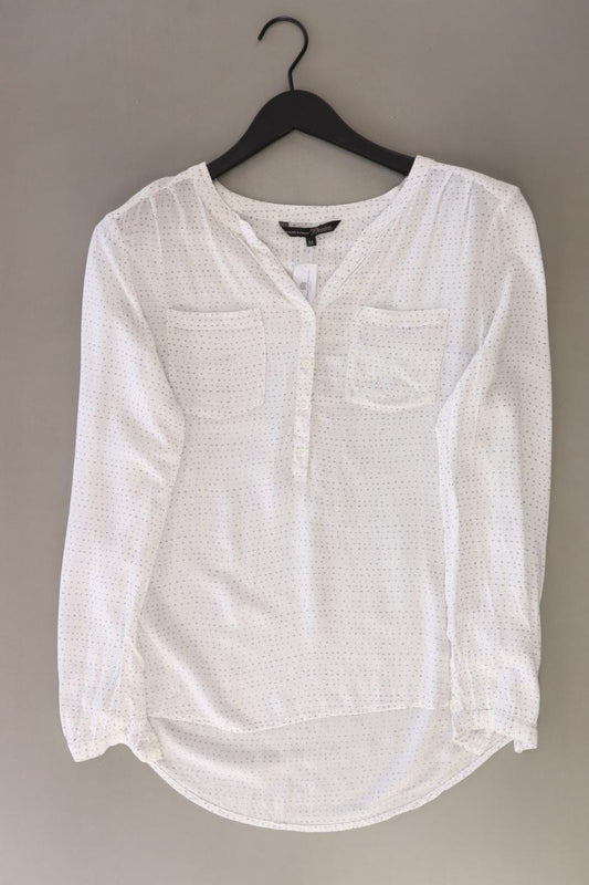 Tom Tailor (Denim) Langarmbluse Gr. M gepunktet weiß aus Viskose