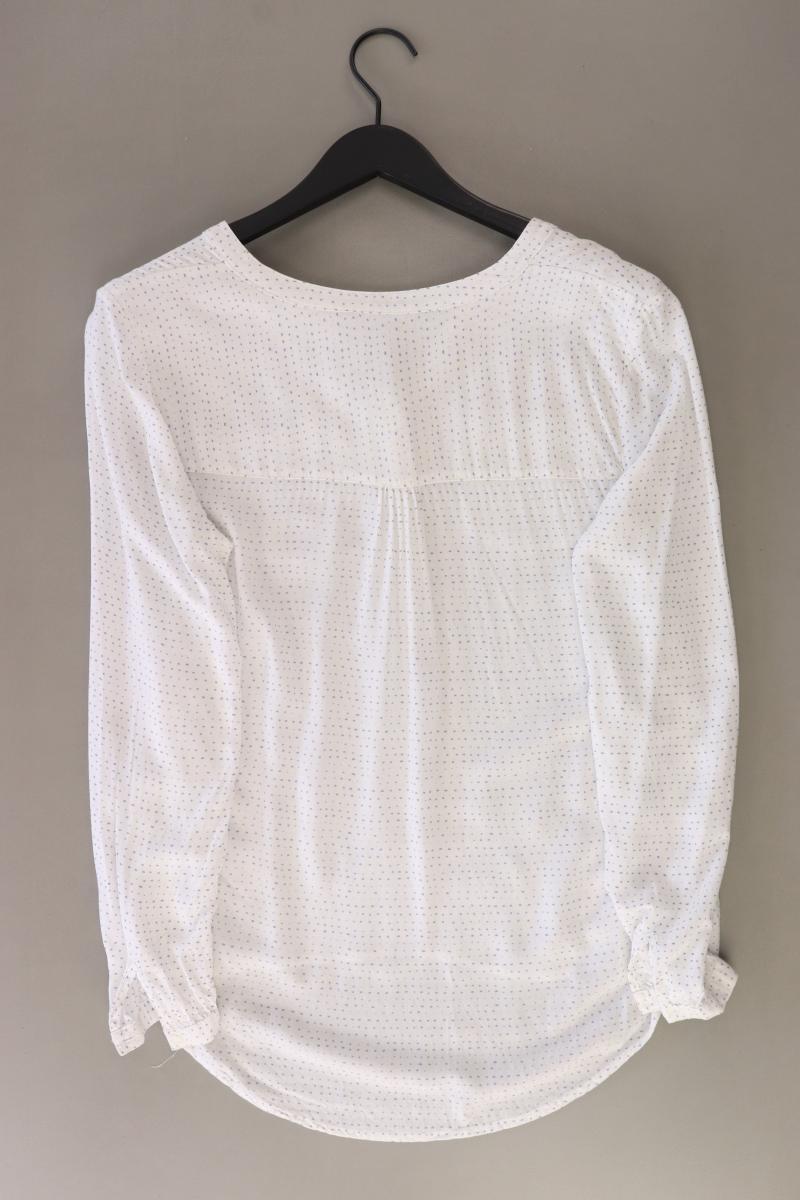 Tom Tailor (Denim) Langarmbluse Gr. M gepunktet weiß aus Viskose
