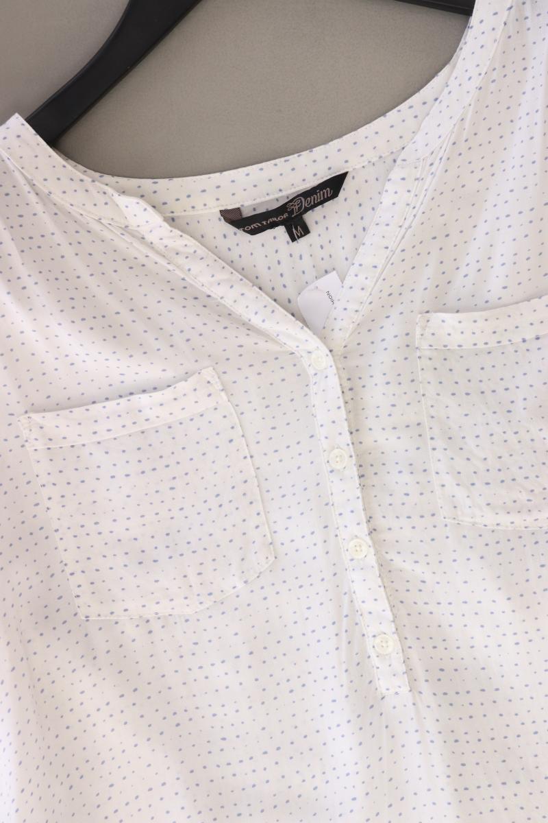 Tom Tailor (Denim) Langarmbluse Gr. M gepunktet weiß aus Viskose